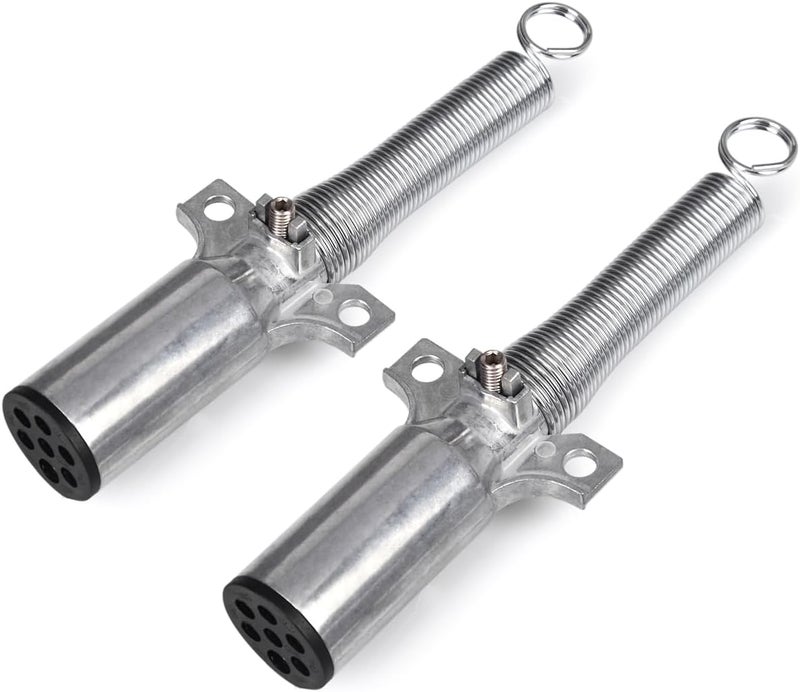 MIOKCALE 2 Pcs Trailer Side 7-Way Round Wiring Harness Socket with Spring Guard - 7 Pin Trailer-Side Wiring Harness Connector - Image 2